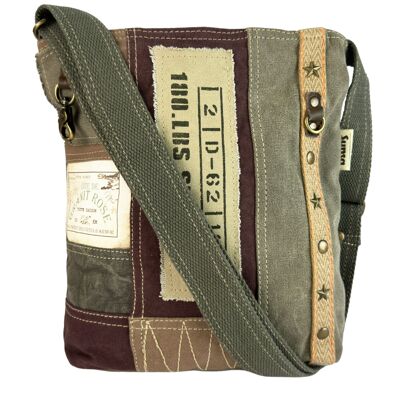 Sunsa vintage shoulder bag.Patchwork Canvas Crossover Bag