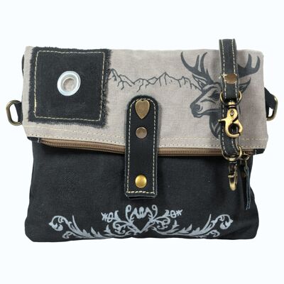 Domelo traditional bag.Canvas shoulder bag with deer traditional motif