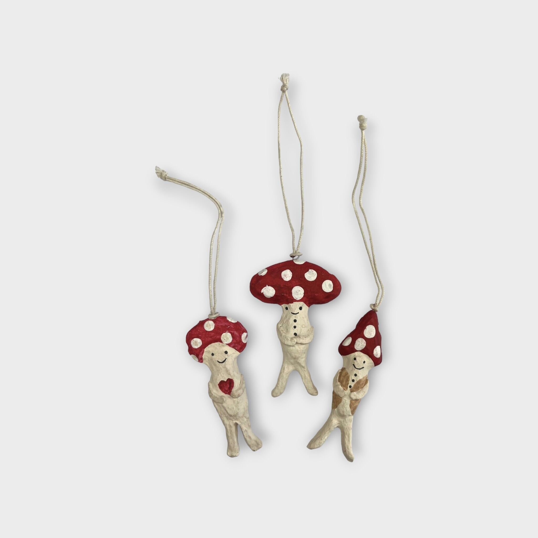 Ensemble de décorations – Amis champignons, tons rouges