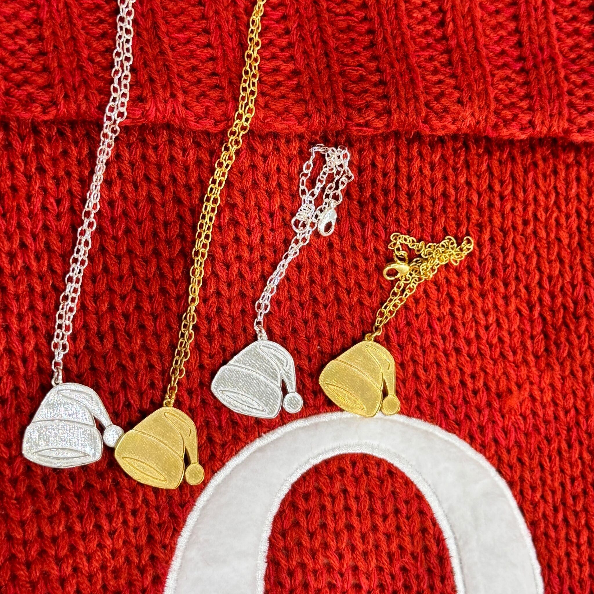 Bracciale pendente con berretto di Babbo Natale - Argento