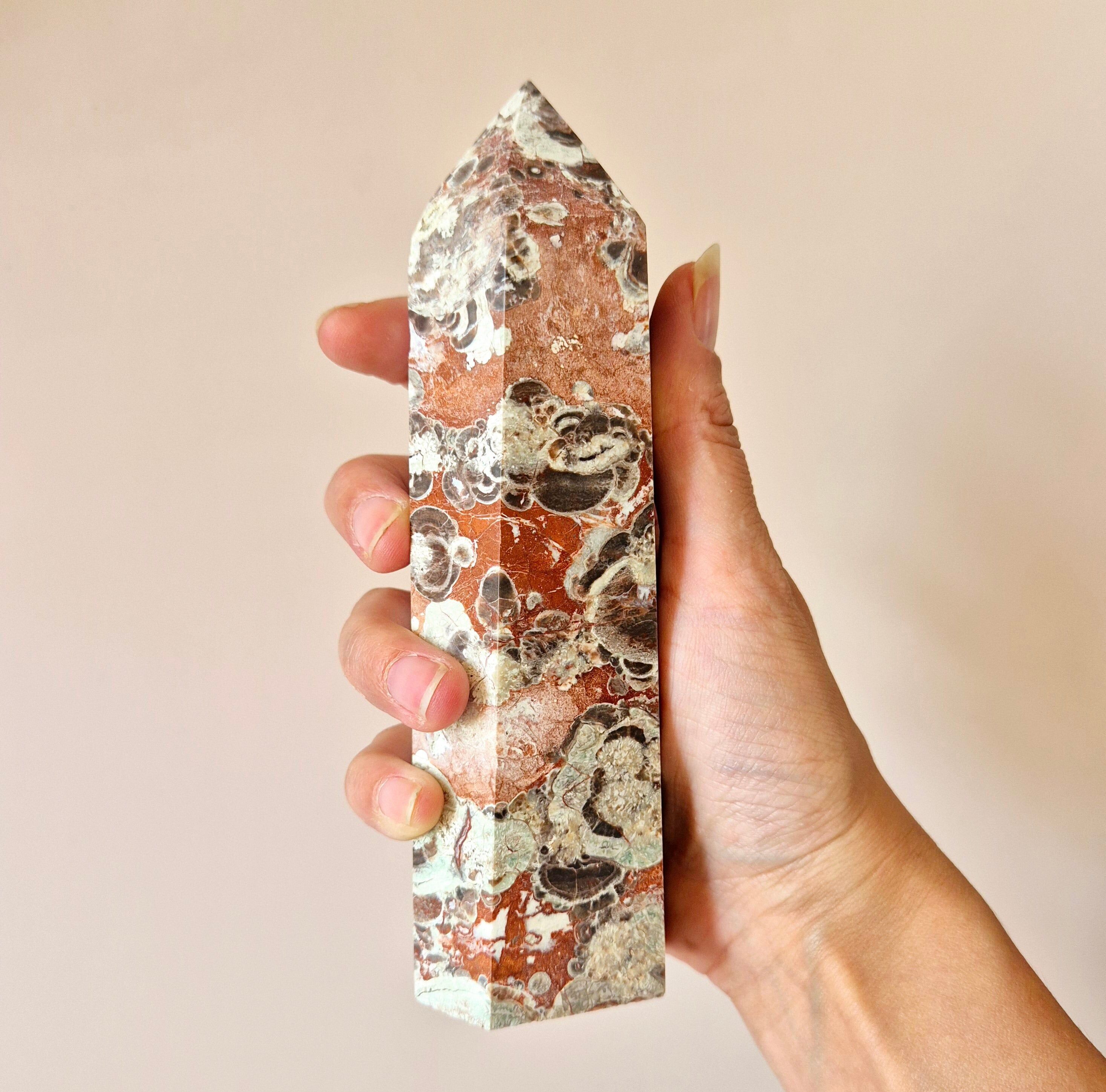 Torre di Agata con Pietra Preziosa XL - Pietra preziosa di Abbondanza, Crescita e Stabilità 300-800 g