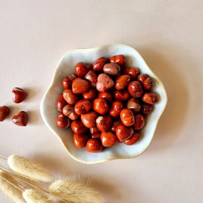 Mini cuore di pietra preziosa tascabile – Diaspro rosso (1,5 cm) per coriandoli di cristallo