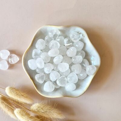 Mini Gemstone Heart Pocket Stone – Rock Crystal (1.5 cm) for crystal confetti