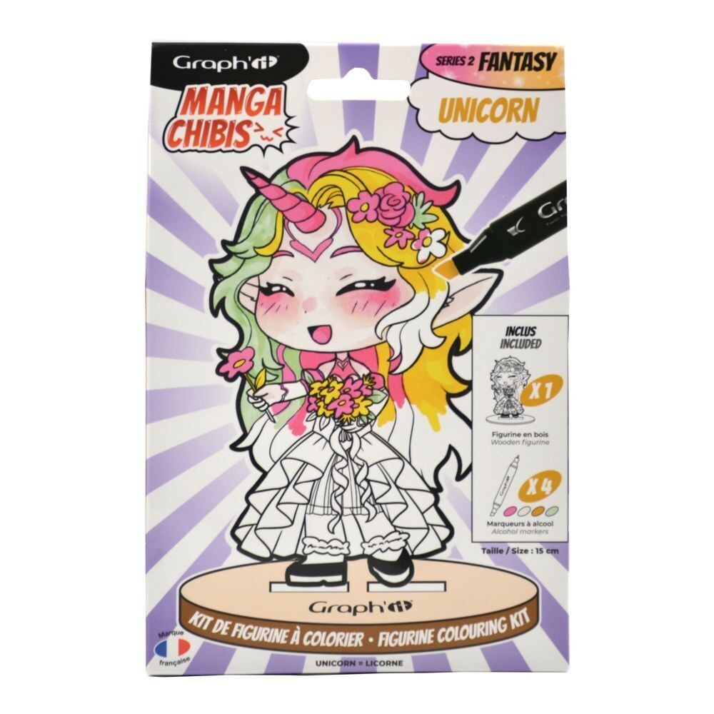 GRAPH'IT CHIBIS - KIT COLORIAGE FIGURINE - UNICORN