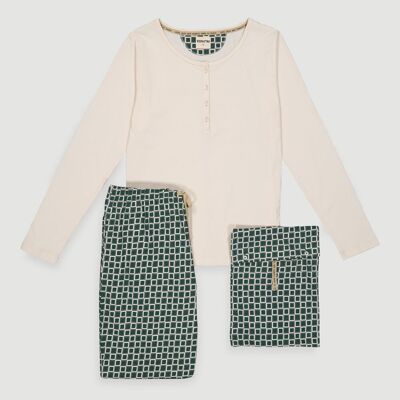 Organic Cotton Fusa Block Green Fair Trade Pajamas