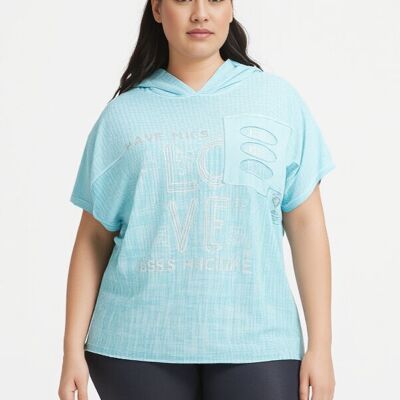 T-shirt grande taille turquoise (C8012)