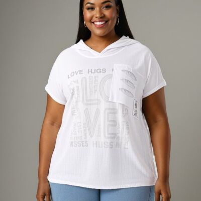 T-shirt grande taille blanc (C8012)