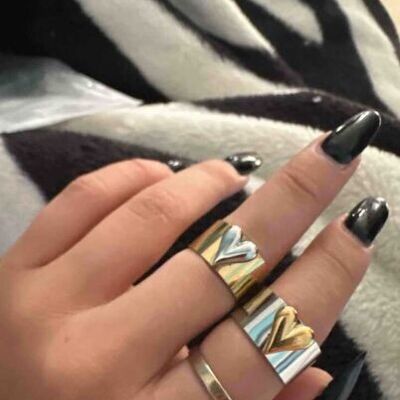 Adjustable Stainless Steel Heart Ring