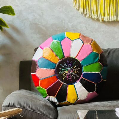 Moroccan Ottoman Leather Pouf – Unstuffed | Handmade in Marrakech