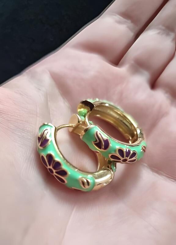 Orecchini a cerchio floreali bohémien