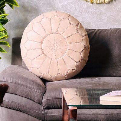 Moroccan Ottoman Leather Pouf – Unstuffed | Handmade in Marrakech