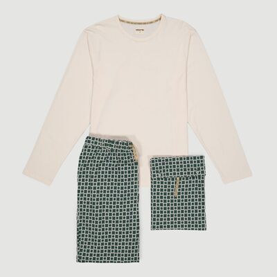 Organic Cotton Iota Block Mist Fair Trade Pajamas