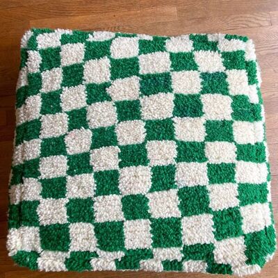Moroccan Handmade Checkered Pouf – Square