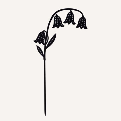Recycled Metal Bluebell Silhouette Garden Stake