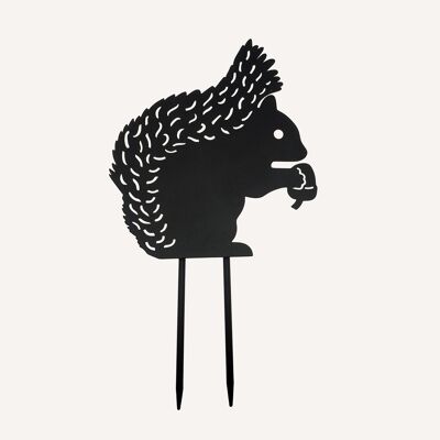 Recycled Metal Squirrel Silhouette Garden Stake