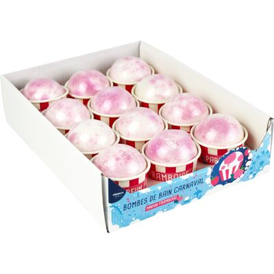 Bombe de bain 100 gr - Carnaval - Senteur Framboise - FRENCH TENDANCE