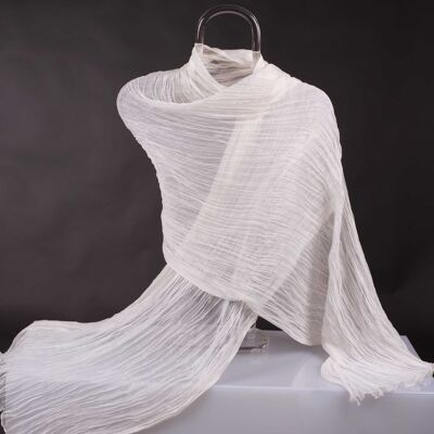 White Natural Silk Shawl