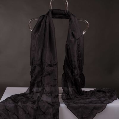 Black Natural Silk Shawl