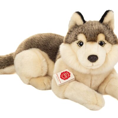 Lupo sdraiato 40 cm - peluche - animale di pezza