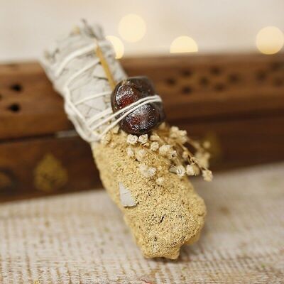 Sauge blanche, palo santo et ambre - Bouquet purifiant de 10 cm