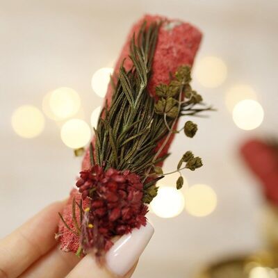 Sauge blanche, chapelure rouge, romarin, molène et origan - bouquet purifiant de 10 cm