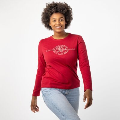 T-shirt basique rouge en coton biologique issu du commerce équitable