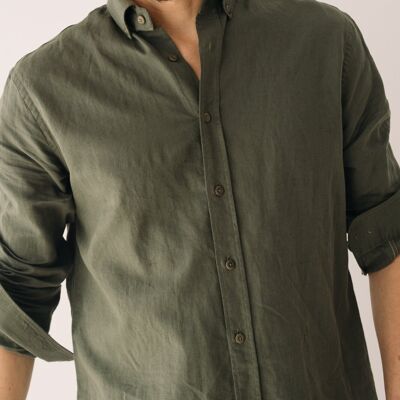 Hugo linen blend shirt in green