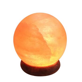 Lampe USB Sphère en Cristal de Sel d’Himalaya – Base en Bois – Objet de Décoration 7