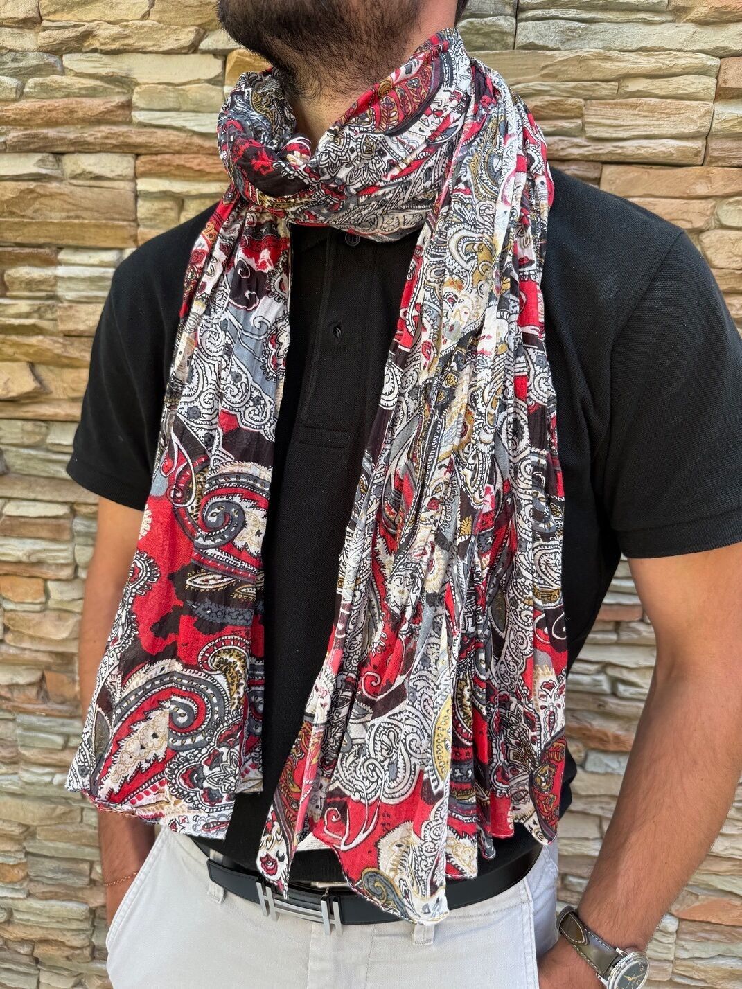 Sciarpa da uomo 100% cotone naturale