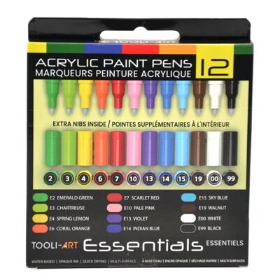 Set di pennarelli acrilici TOOLI Essentials 12 colori EF 07mm