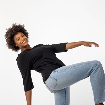 Black Balance Organic Cotton Yoga T-Shirt