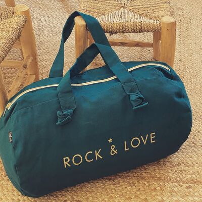 Sac polochon bleu paon - Rock and Love