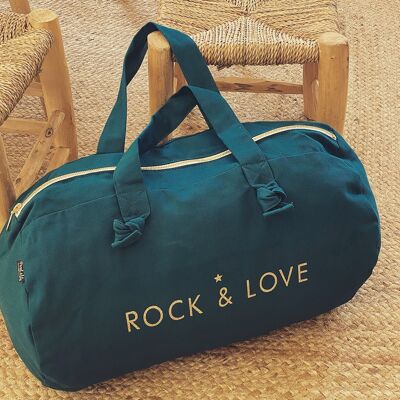 Peacock blue duffel bag - Rock and Love