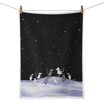 Kitchen towel 100% linen, Dancing in the moonlight