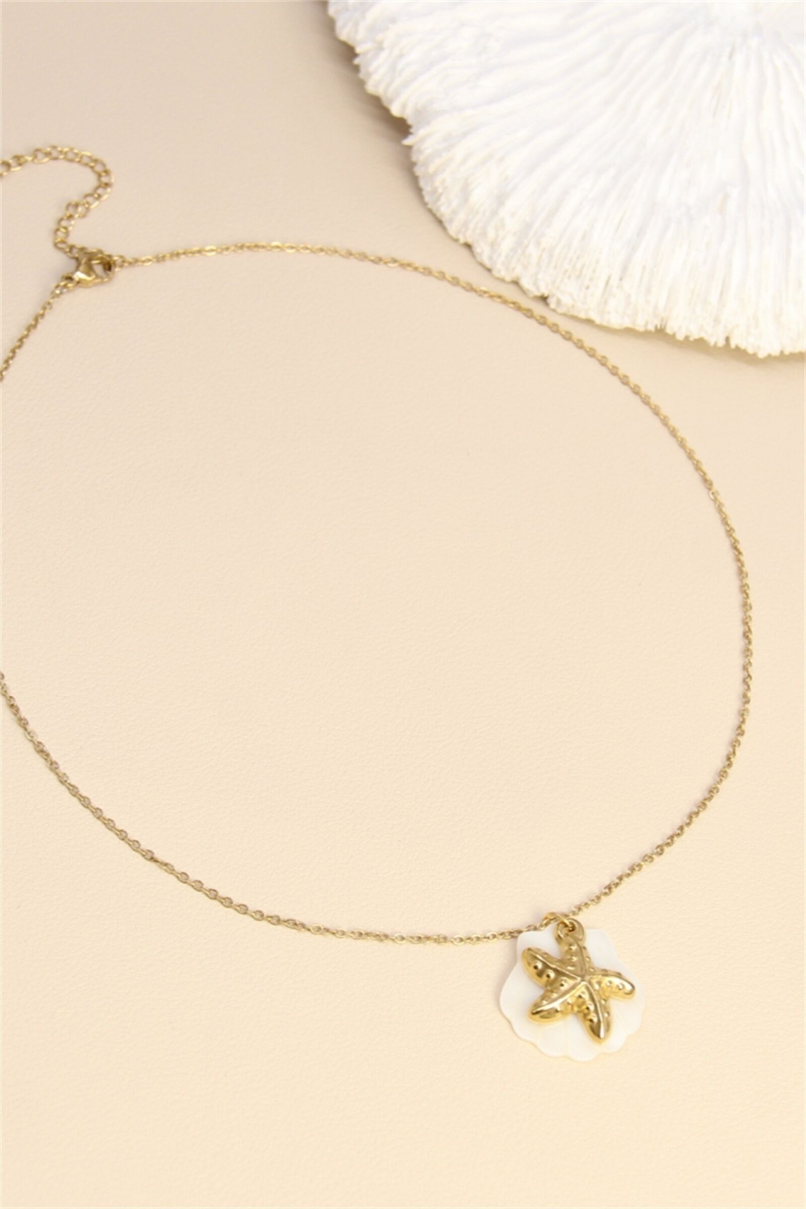 Collier Étoile de Mer & Coquillage – Acier Inoxydable