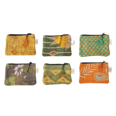 Juego de 6 bolsitas pequeñas de Kantha n.º 500