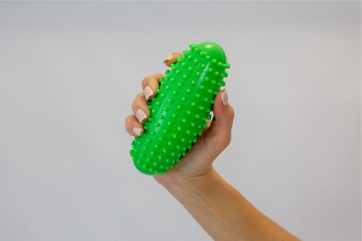 Balle de massage Bean | Balle sensorielle Spiky Ball - verte