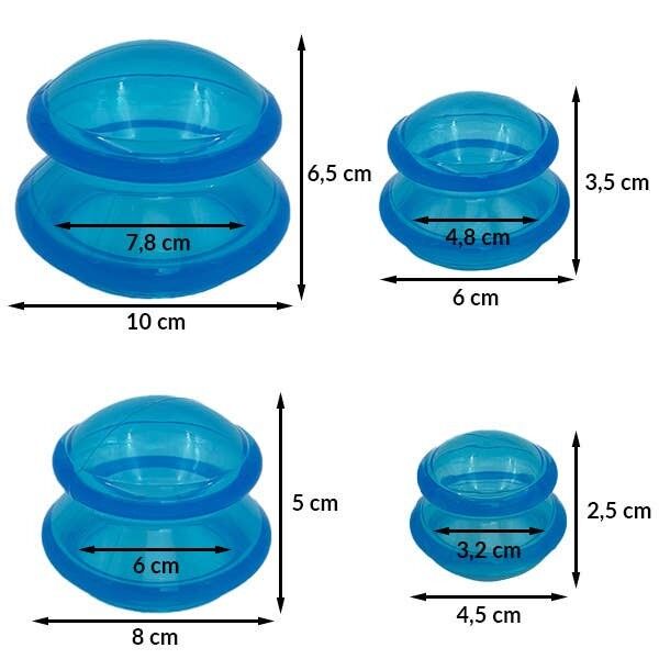 Bulles de massage chinoises en silicone violet - Lot de 4