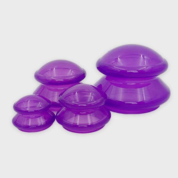 Chinese Silicone Cupping Healing Massage Purple - Set of 4