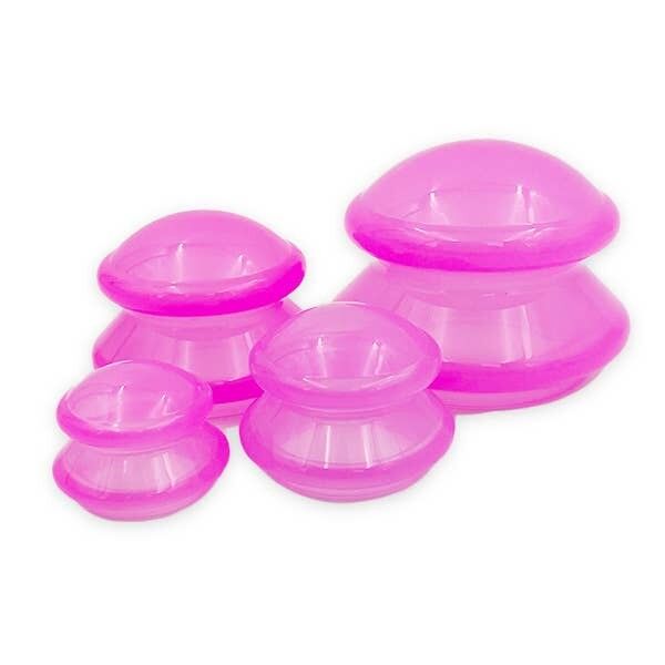 Bulles de massage chinoises en silicone rose - Lot de 4