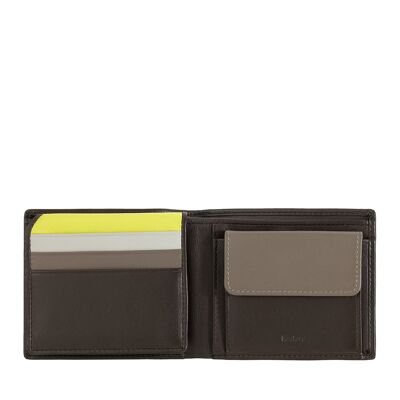 Monedero pequeño de cuero Dudu para hombre, color marrón café