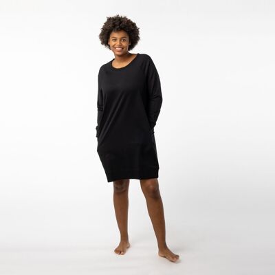 Robe en coton biologique Soe noire commerce équitable