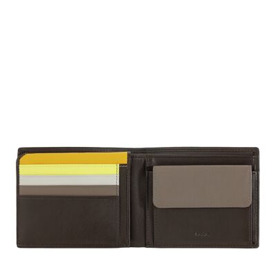 Portefeuille en cuir pour homme Dudu avec porte-monnaie, couleur marron café