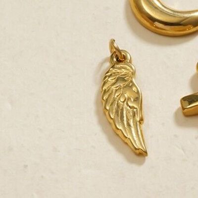 Set of 3 silver angel wing pendants