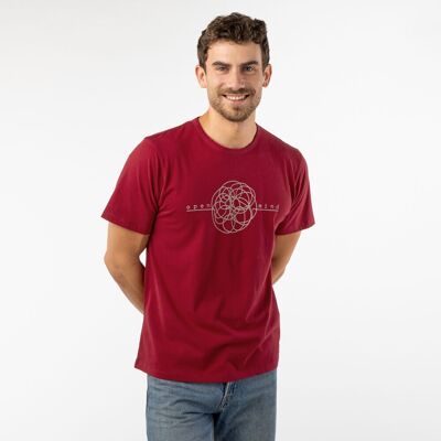 T-shirt homme en coton bio Kako rouge, commerce équitable
