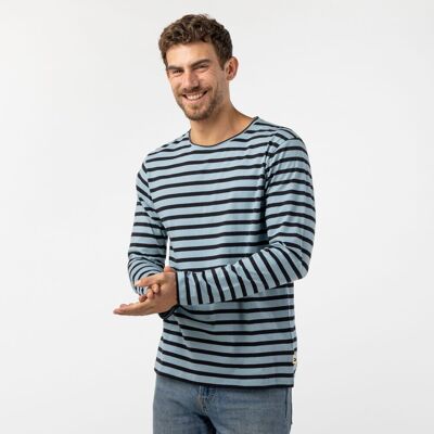 T-shirt da uomo in cotone biologico, rotolo, tormalina nera, commercio equo e solidale