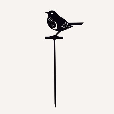 Recycled Metal Robin Silhouette Garden Stake