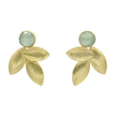 Boucles d'oreilles en lin vert d'eau