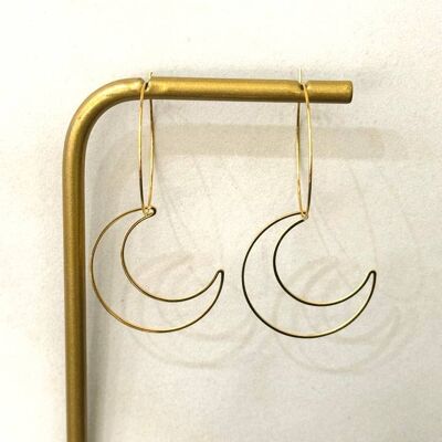 Boucles d'oreilles créoles Fineline Moon
