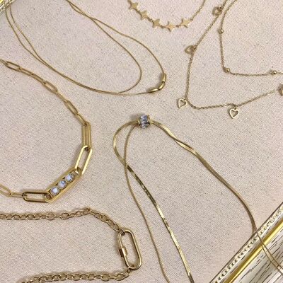 Set of 6 stainless steel necklaces without display SET189